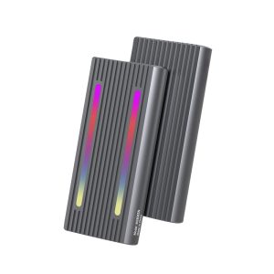 RGB Light SSD Enclosure M.2 NVMe/SATA Dual Protocol