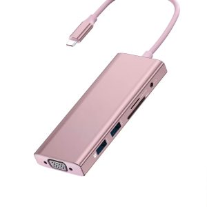 9-in-1 USB Type C Hub Pink